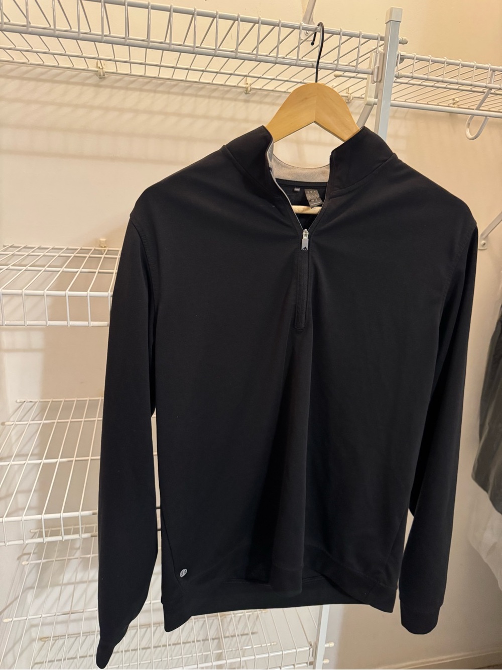 Adidas Black Quarter-Zip Long Sleeve Pullover Medium